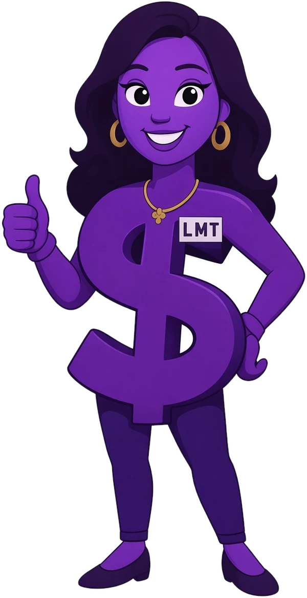 Melika, the Lawson Mobile Tax mascot, giving a thumbs up
